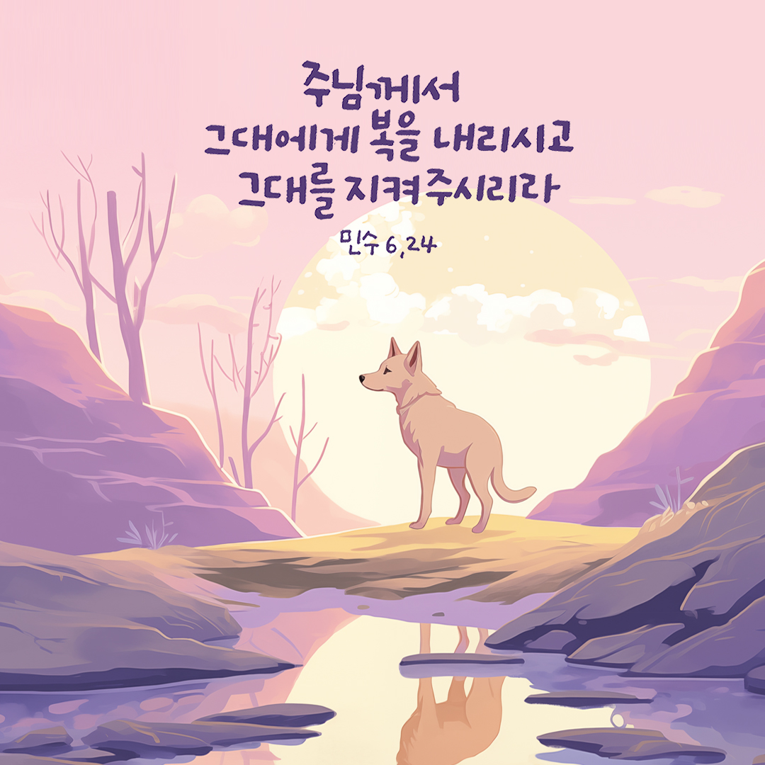 주님께서 그대에게 복을 내리시고 그대를 지켜 주시리라. (민수 6,24) 성경말씀카드 민수기 성경구절 다운로드