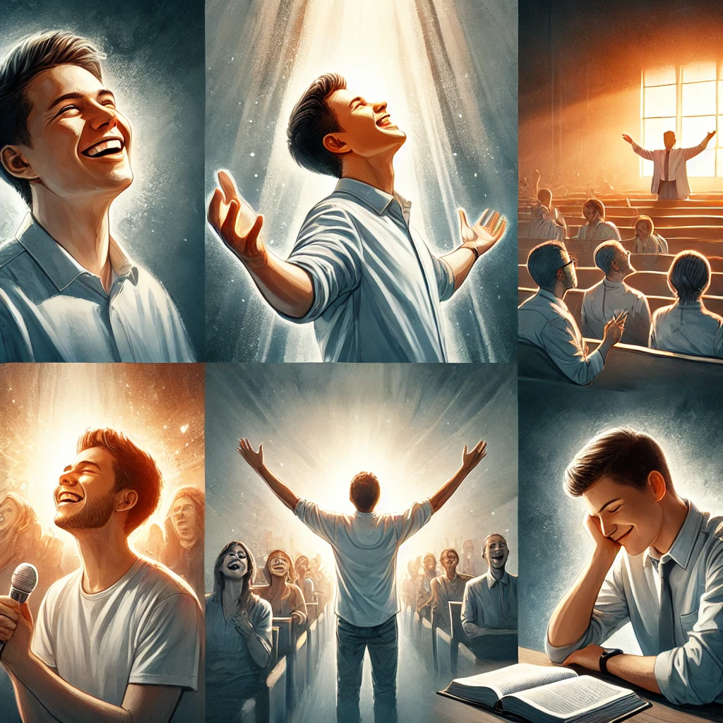 시편 97:1 말씀을 따라, 하나님을 찬양하고 기뻐하는 삶을 지속적으로 실천하는 모습이 담긴 이미지가 있습니다. 이 장면은 전능하신 하나님을 찬양하며, 기쁨을 이기지 못하고 하나님을 영화롭게 하는 삶을 살아가는 것의 중요성을 강조합니다. 🎶✨🙏