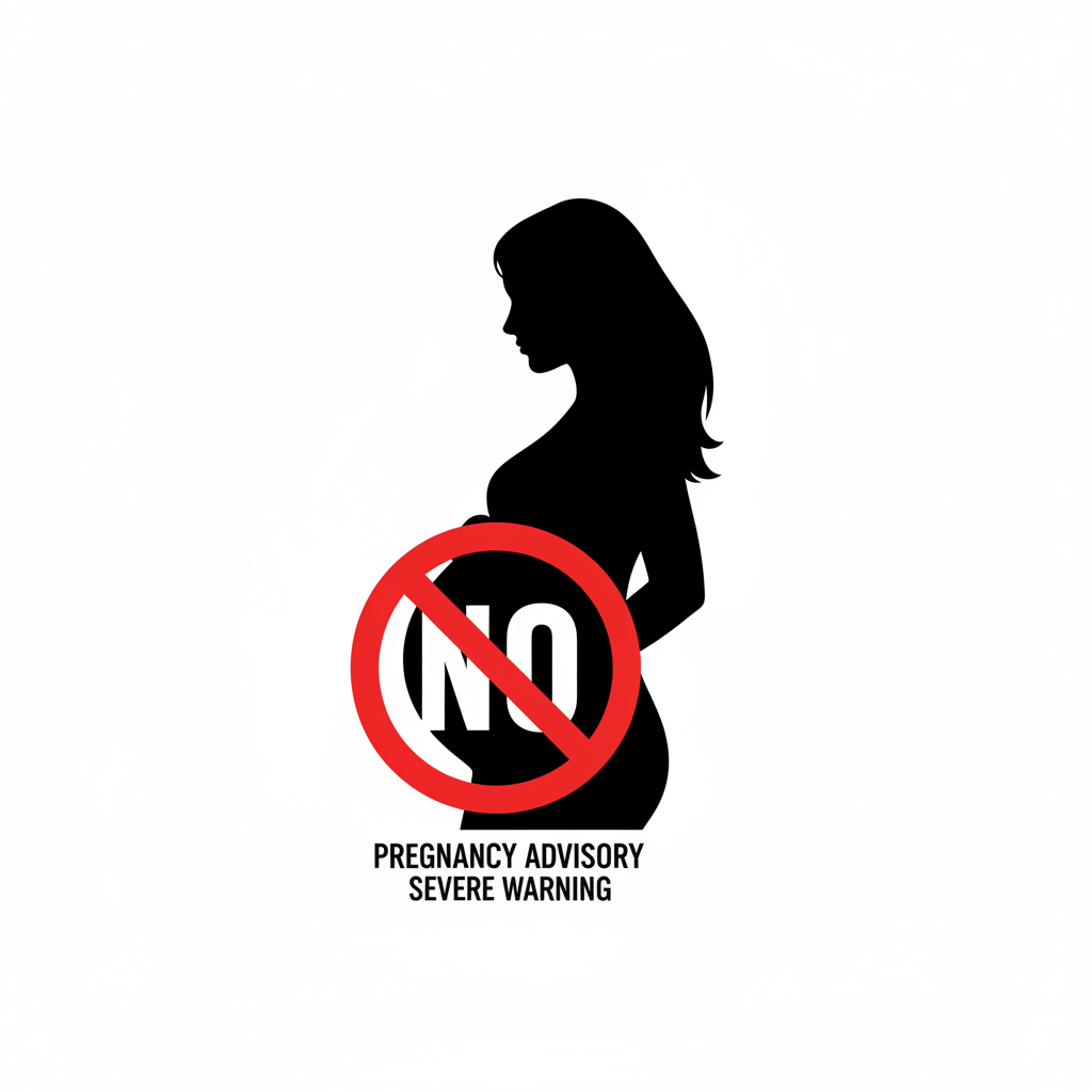 임산부의 탈모약 복용 금지를 경고하는 그래픽 이미지