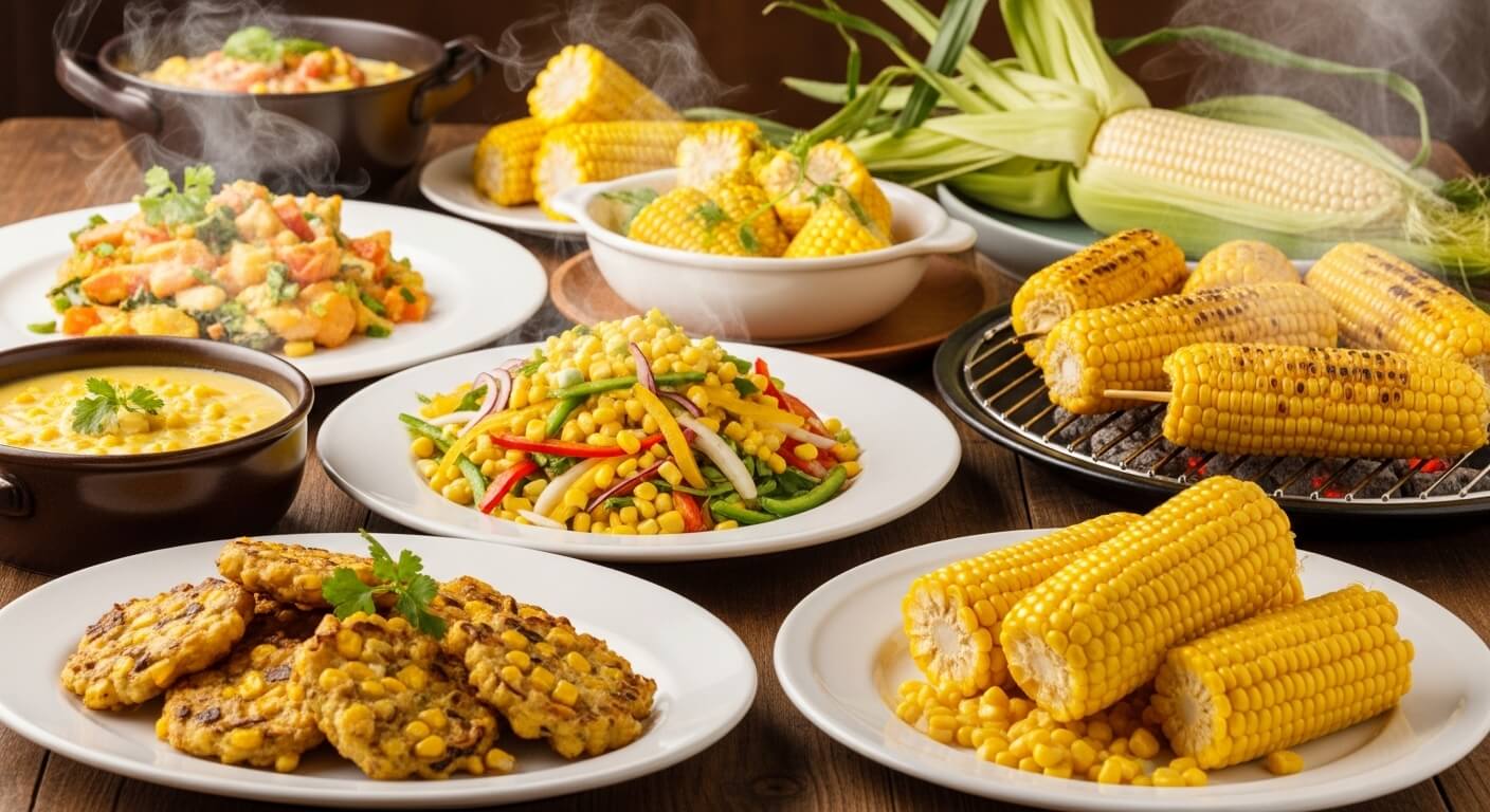 옥수수로 만든 여러가지 요리