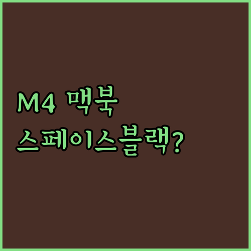 맥북프로 M4 스페이스 블랙 vs 실..