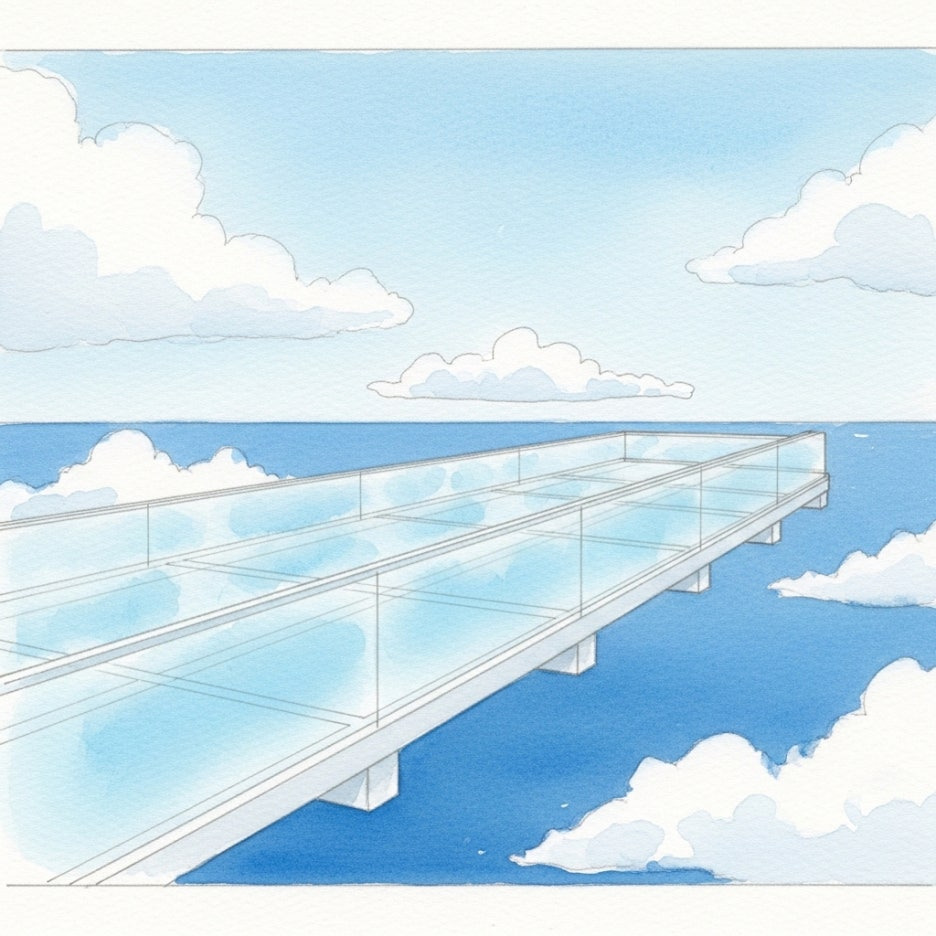 바다 위로 시원하게 뻗은 도째비골 스카이밸리의 전경