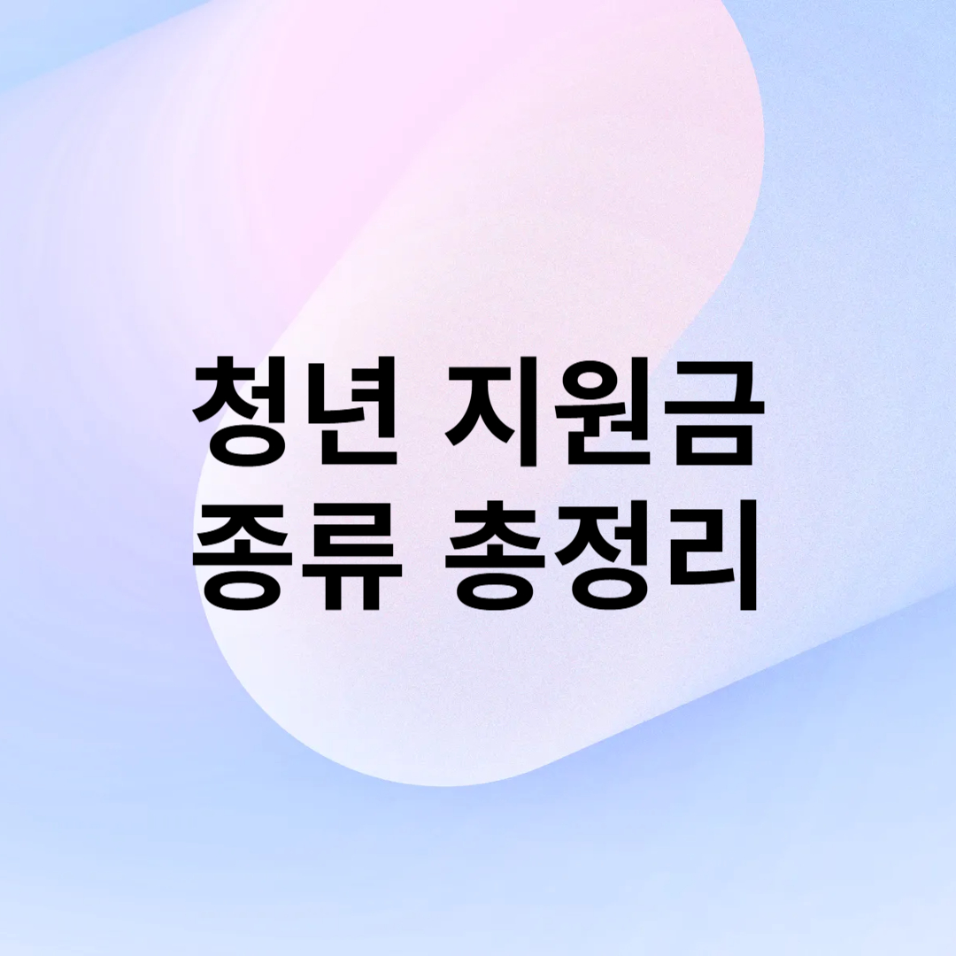 청년 지원금 종류 총정리