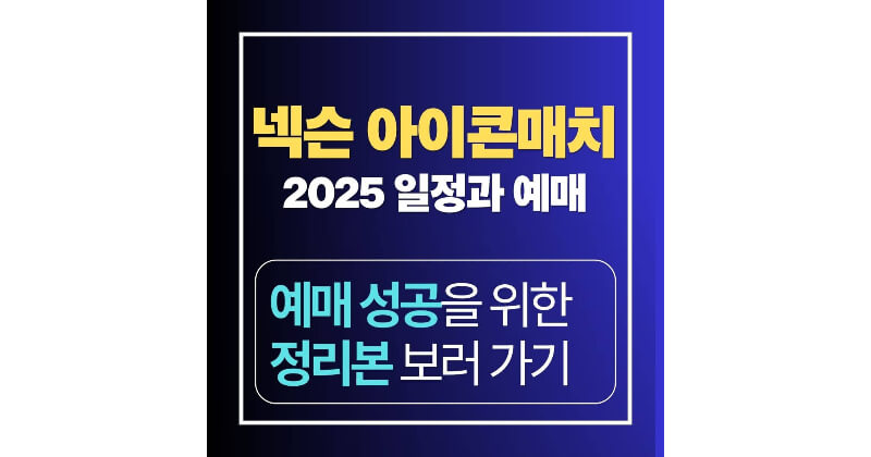 넥슨 아이콘 매치 2025 예매 성공법|사전신청·일정·라인업 한눈에
