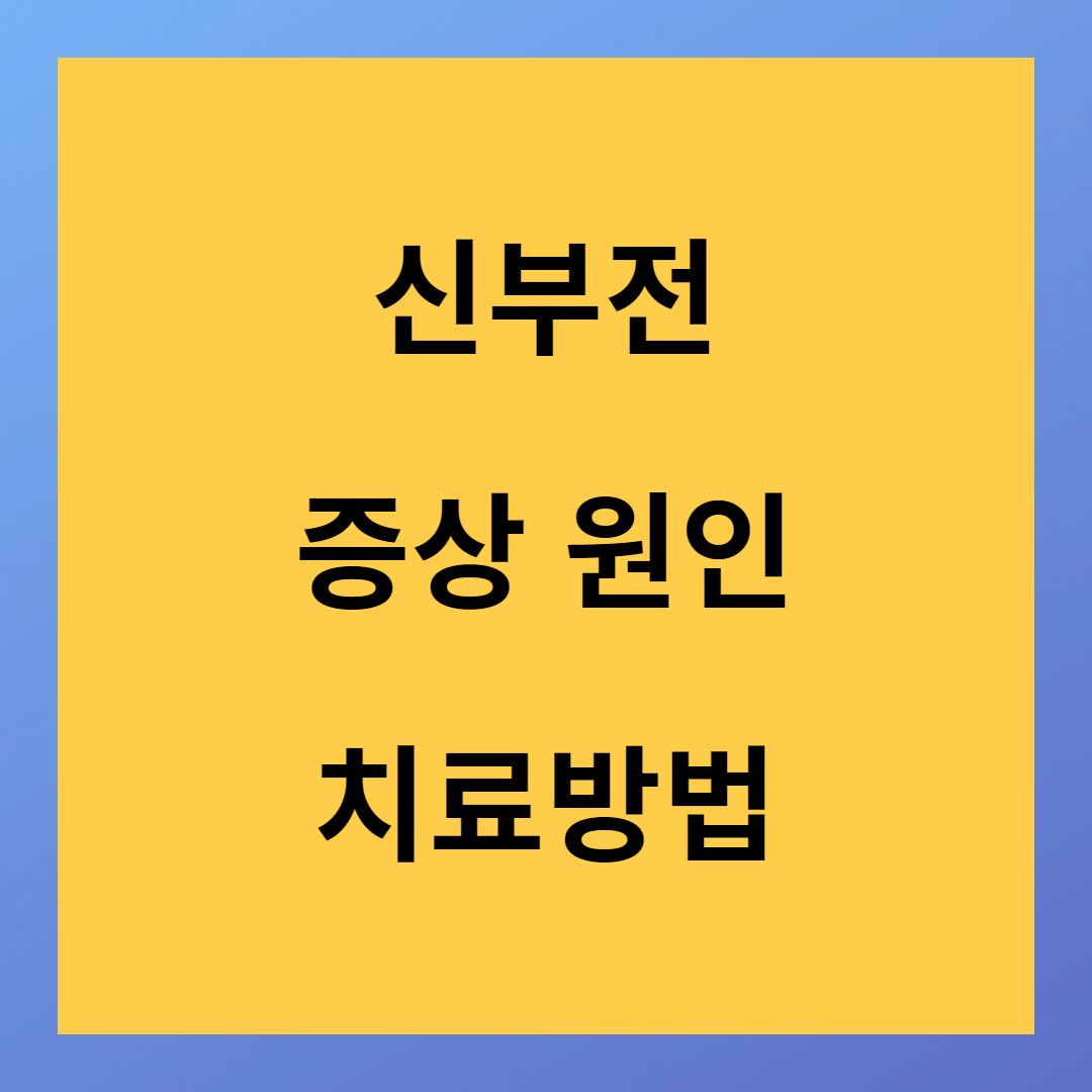 신부전 증상 원인 진단 치료방법 급성 신부전 만성 신부전
