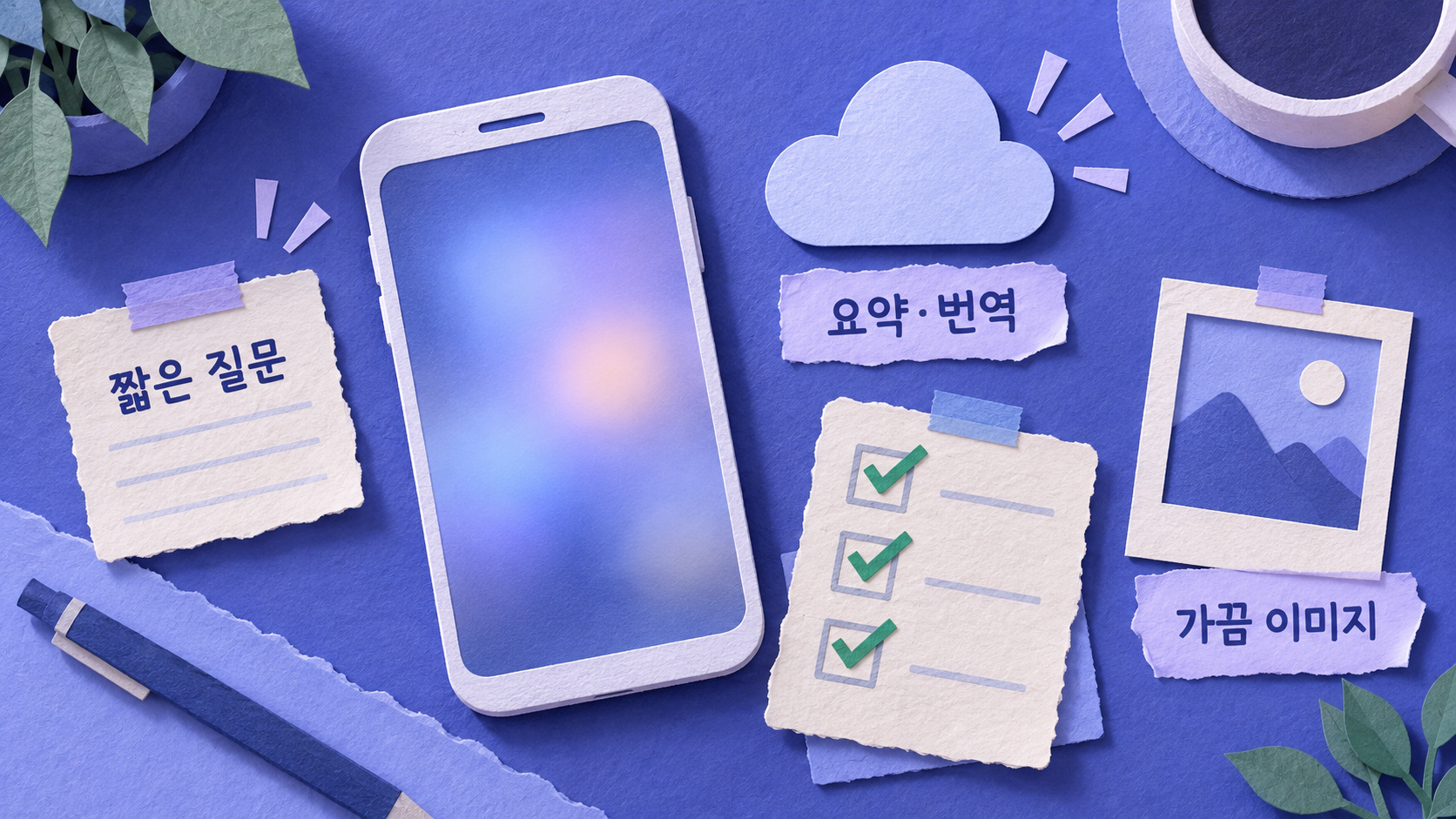 종이컷 무료로 충분한 책상