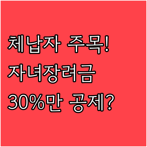 국세 체납자 자녀장려금 수령 가능 여..