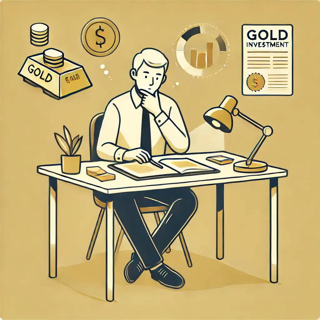 금 투자 방법을 고민하는 남자