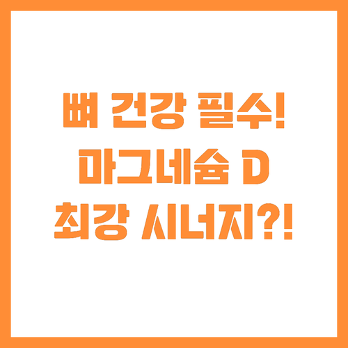 뼈 건강과 당뇨 예방 마그네슘과 비타..