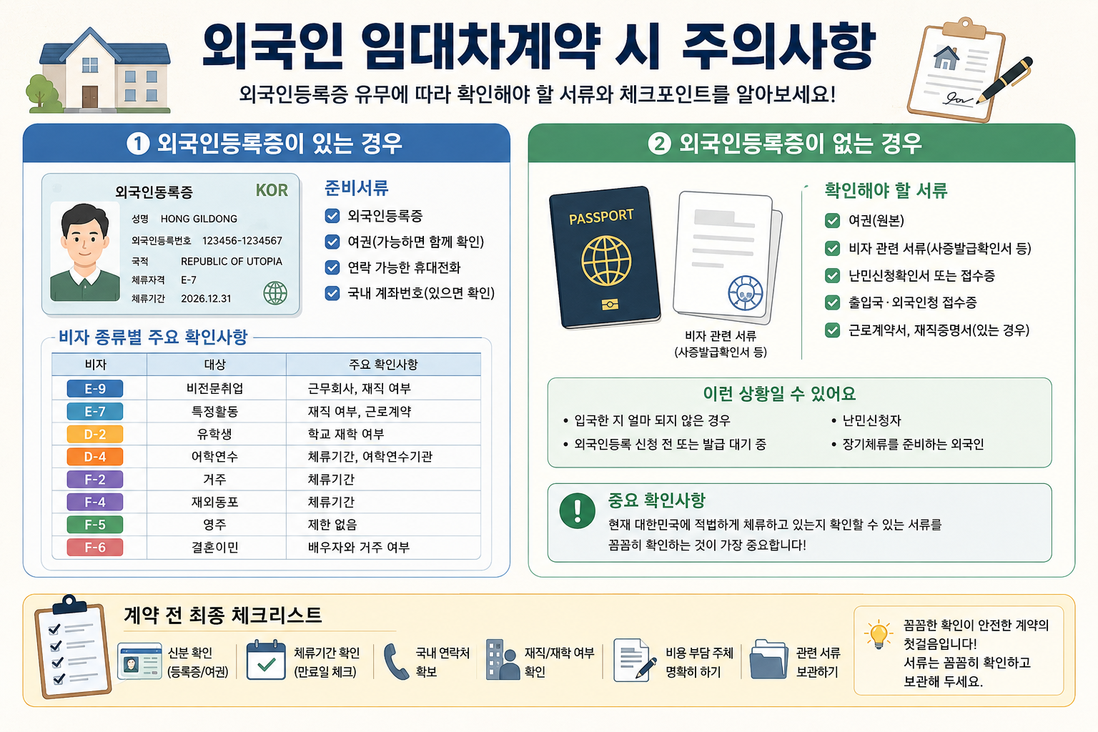외국인임대차 주의사항