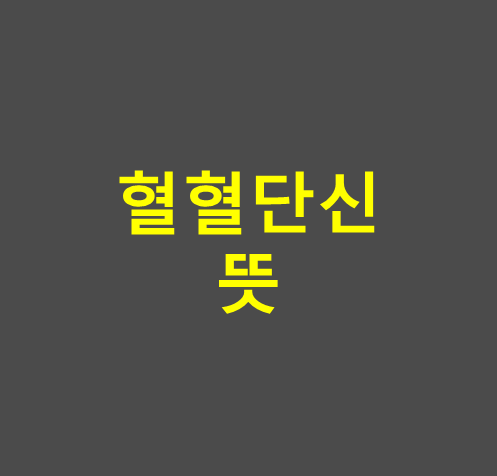 혈혈단신 뜻 썸네일