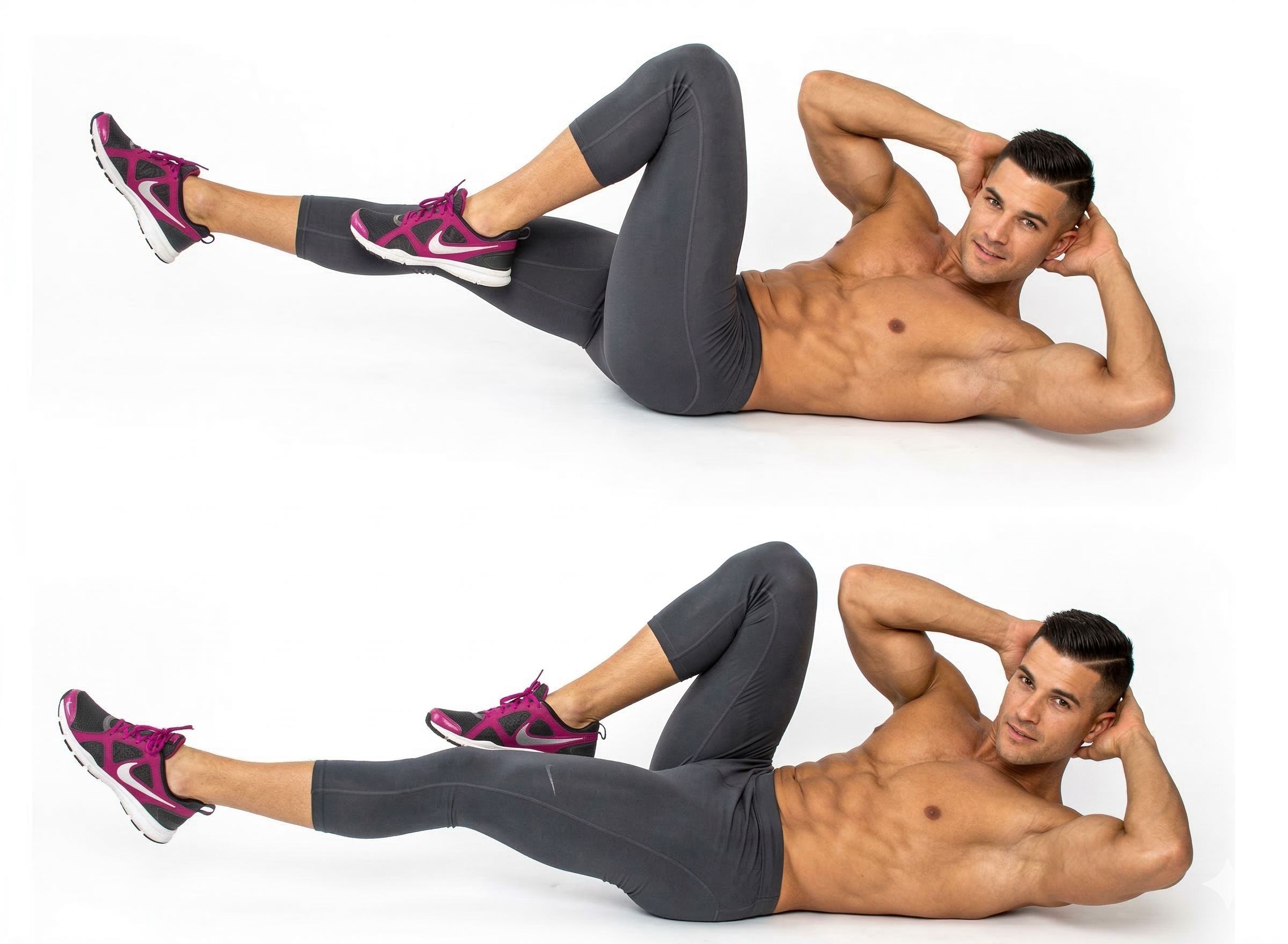 2..바이시클 크런치 (Bicycle Crunch) &ndash; 30초 &times; 2세트