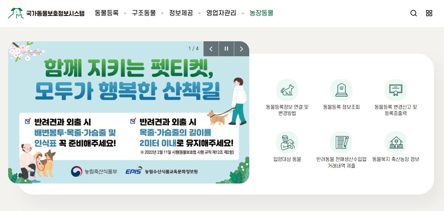 반려견 등록 방법 비용 조회 과태료 신고