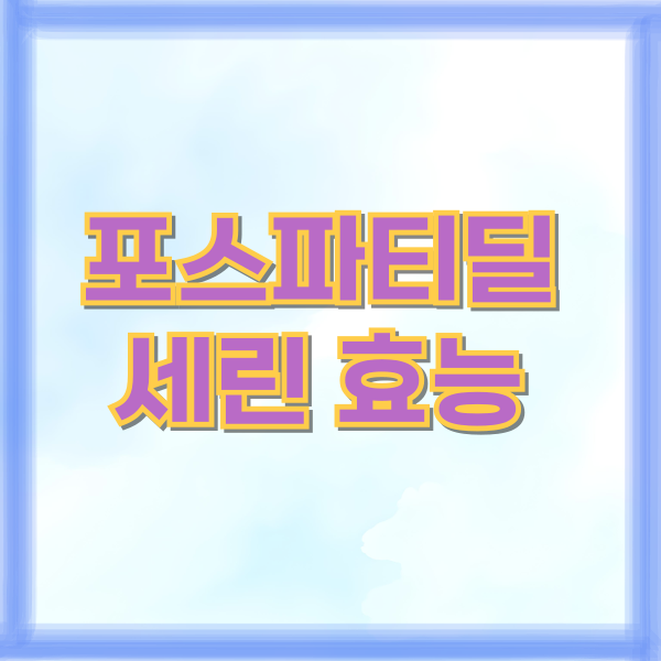 포스파티딜 세린 효능