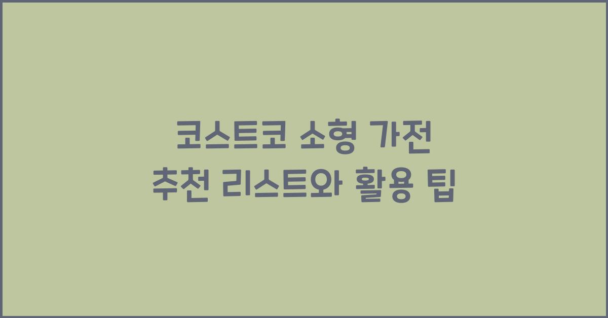 코스트코 소형 가전
