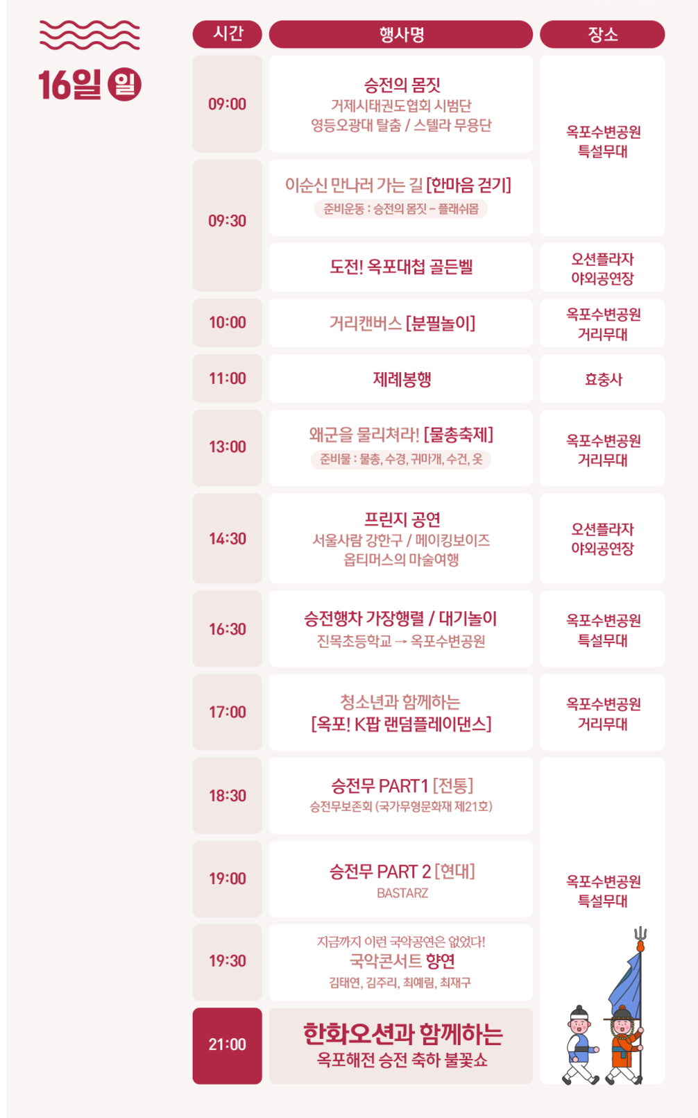 제62회 거제옥포대첩축제 일정