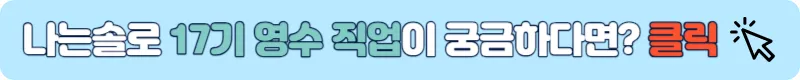 나는솔로 17기 영수 직업