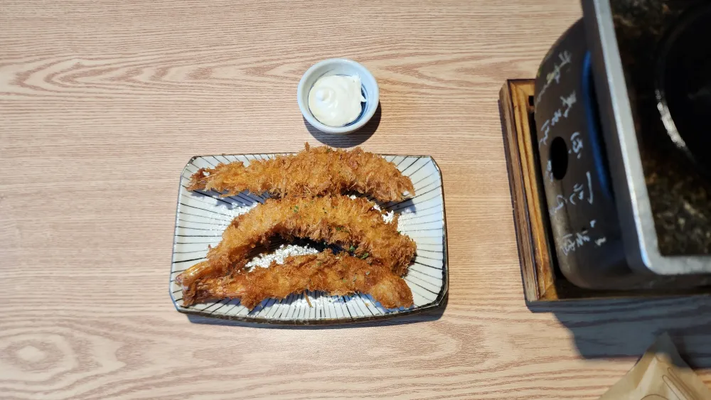 규카츠-왕새우튀김