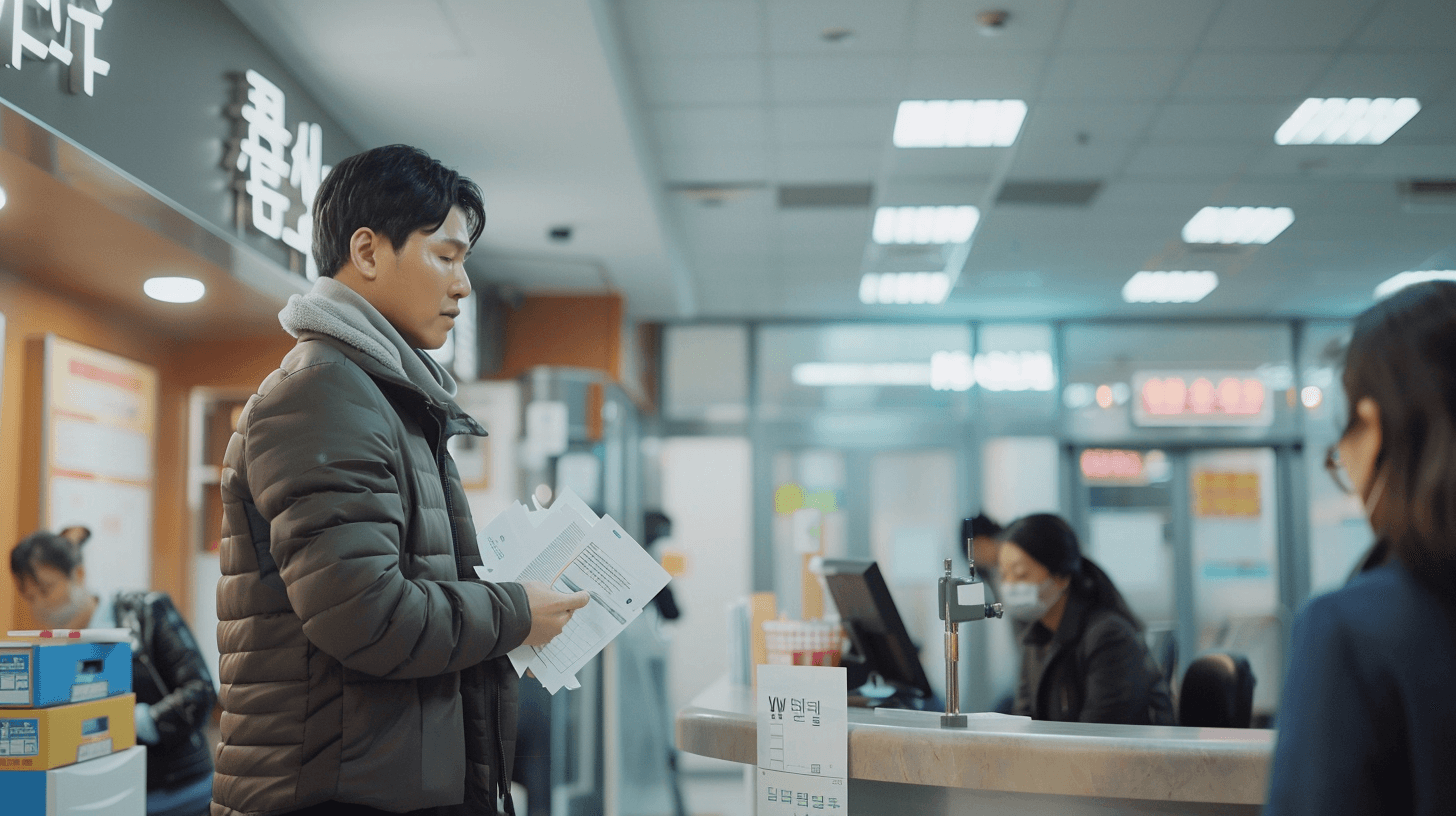 접수창구에-서-있는-사람-그림