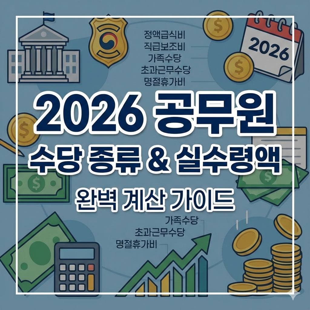 2026 공무원 수당 종류와 실수령액 이 글 하나로 완벽 정리