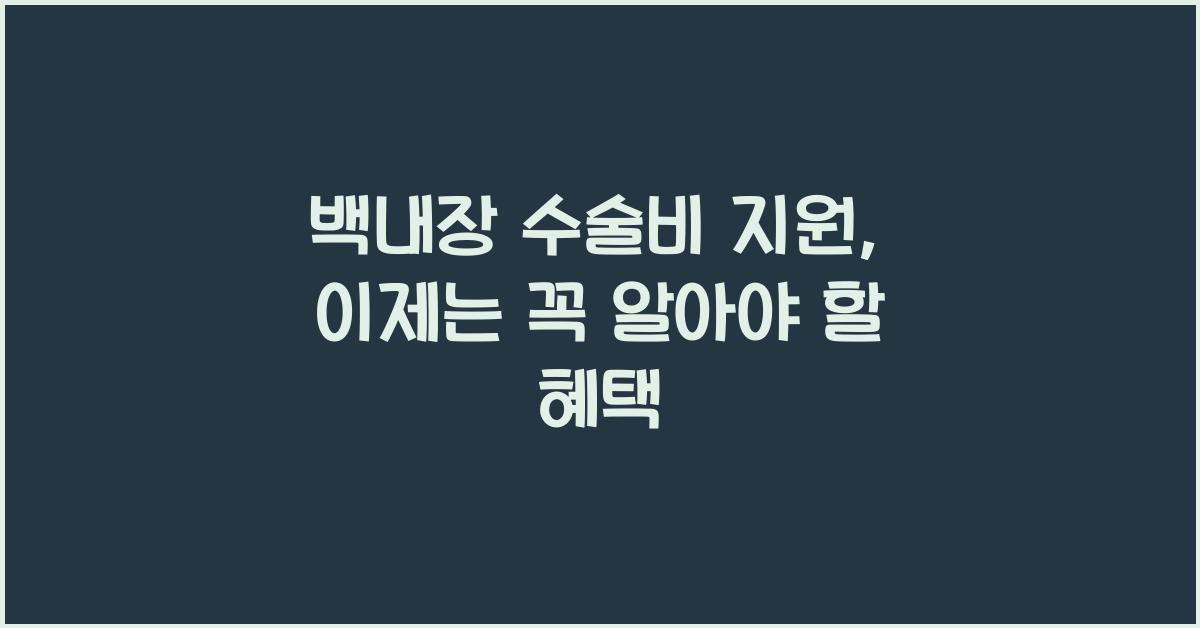 백내장 수술비 지원