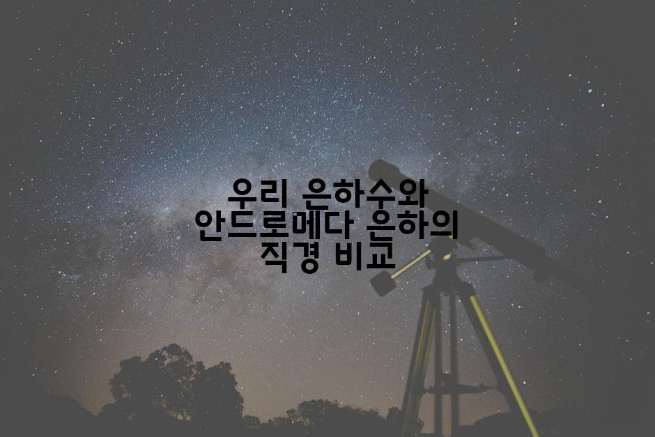우리 은하수와 안드로메다 은하의 직경 비교