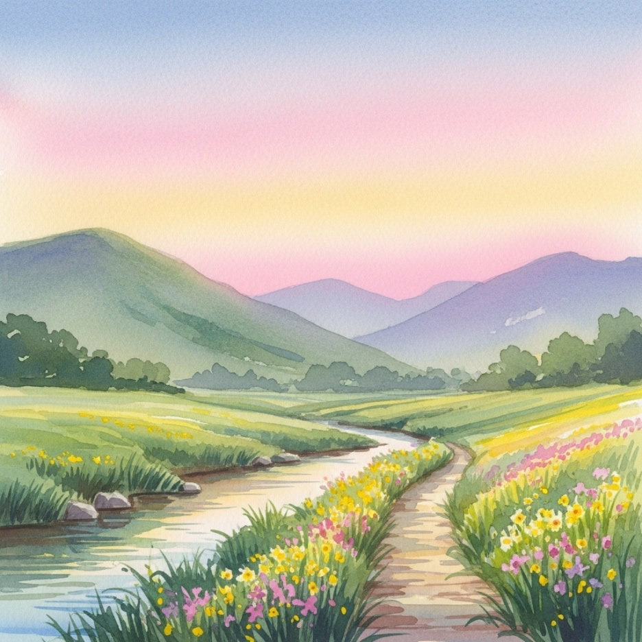 평화로운 분위기가 느껴지는 산책로와 자연 경관