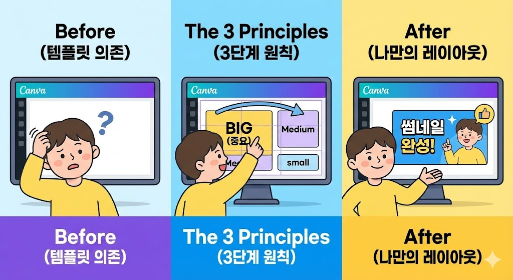 템플릿 의존 끝!: Canva 빈 화면에서 썸네일 레이아웃 잡는 3단계 원칙