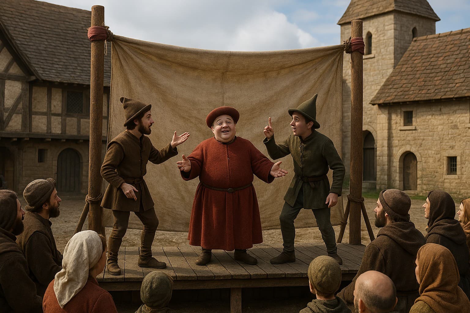 중세 유럽 연극 공연의 모습