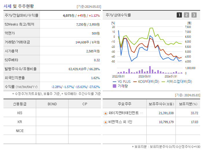 YG PLUS_기업개요