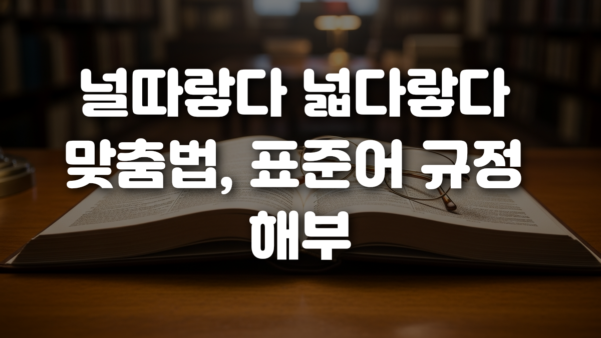 널따랗다 넓다랗다 맞춤법 표준어 규정 해부
