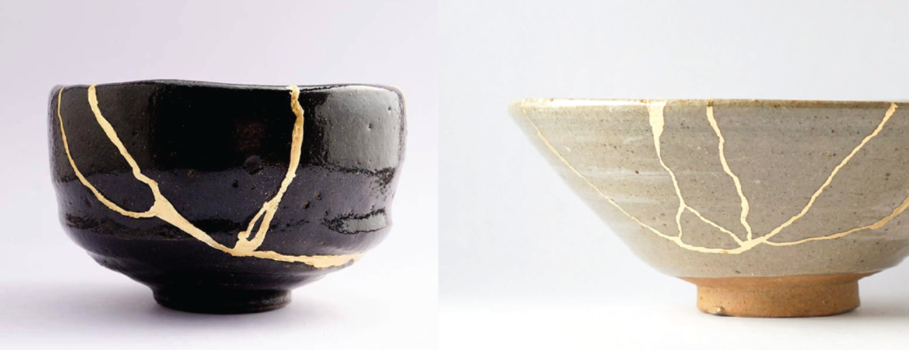 킨츠기 기법을 활용한 찬잔