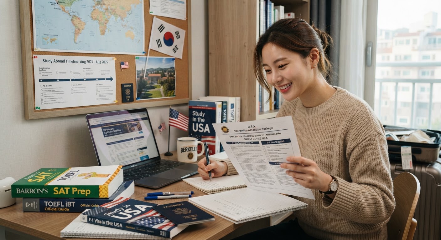 미국 유학 준비 중