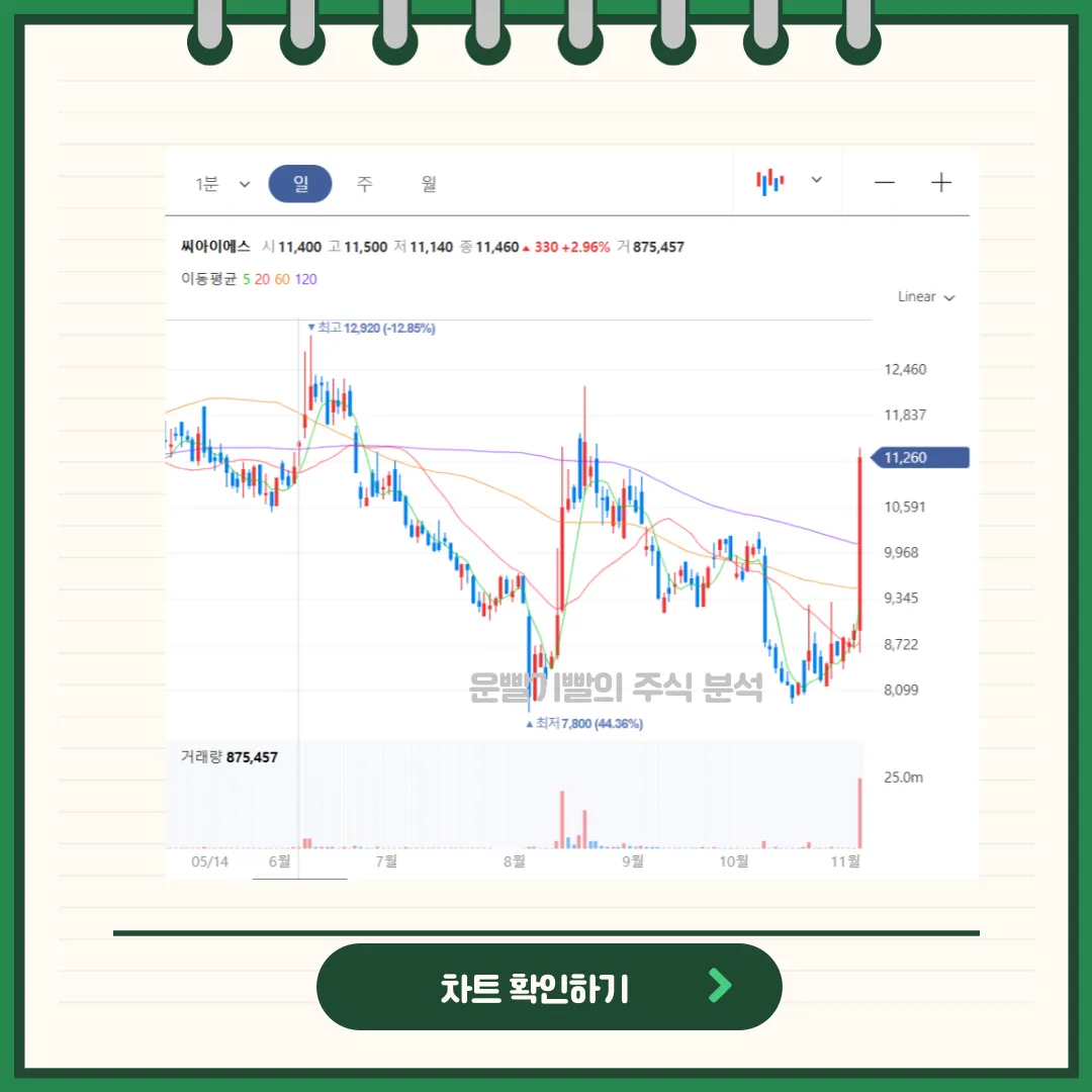 씨아이에스 차트분석