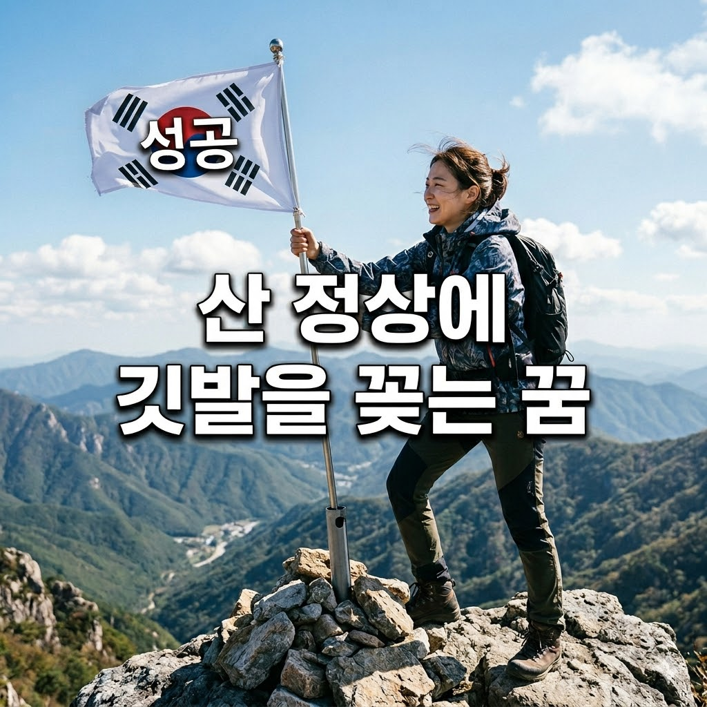 산 정상에 깃발을 꽂는 꿈