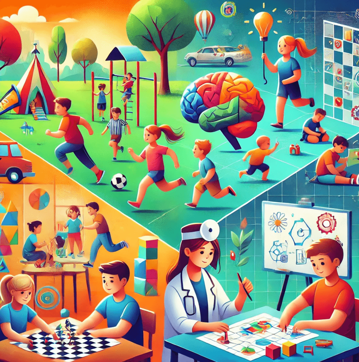 아이들이 즐겁게 놀이하는 사진