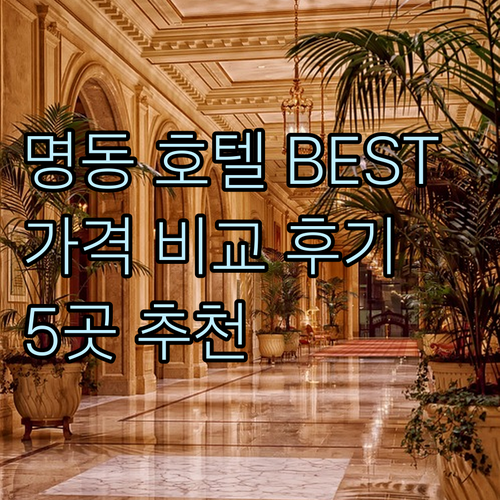 서울 명동 호텔 추천 BEST 5 가
