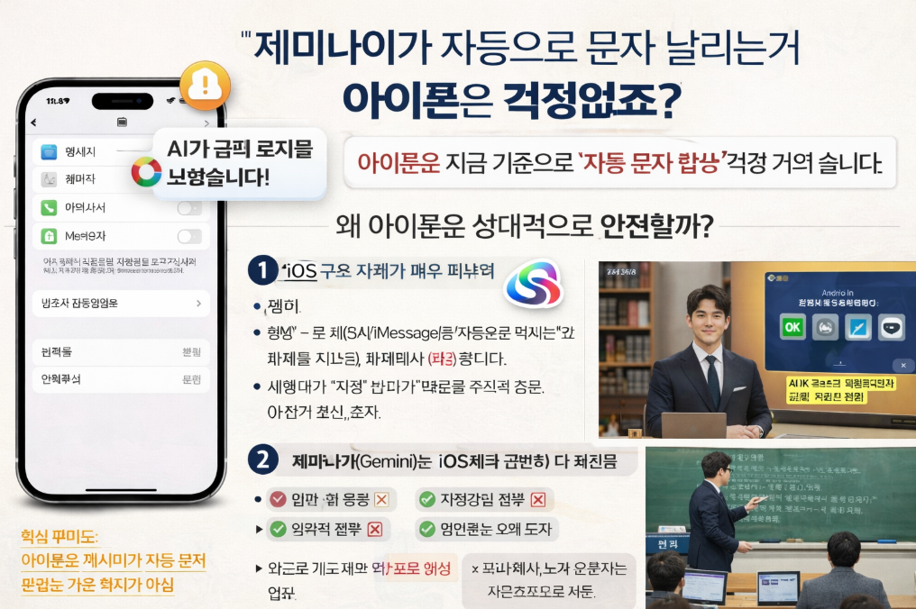 제미나이 문자 자동발송, 아이폰은 안전할까?