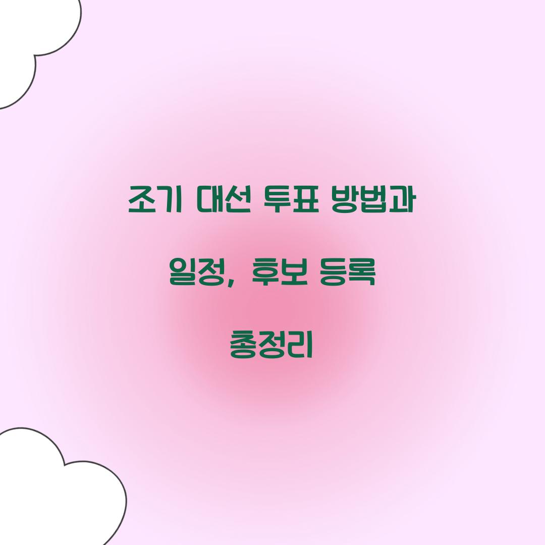 조기 대선 투표 방법