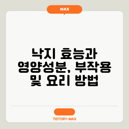 낙지 효능과 영양성분, 부작용 및 요리 방법