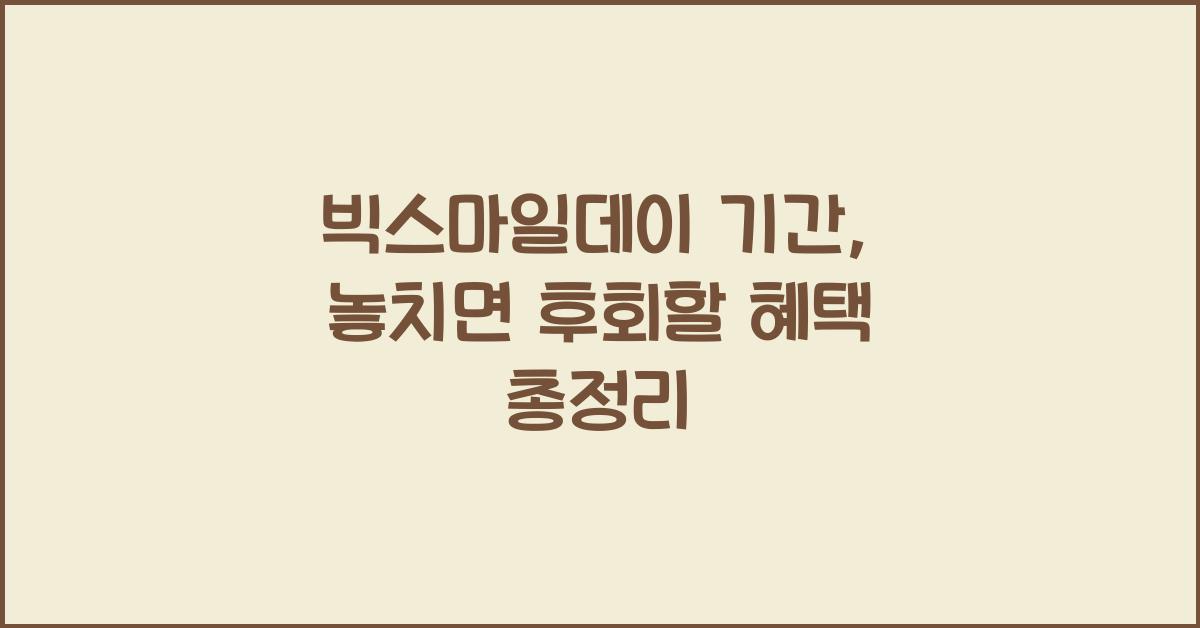 빅스마일데이 기간