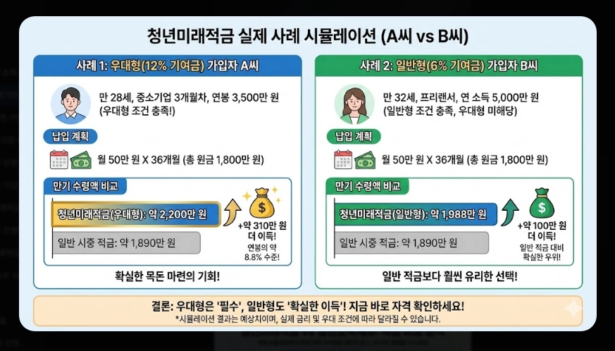청년미래적금 신청기간 및 금리 [은행별 비교] 일반형 vs 우대형 수령액 계산 가이드