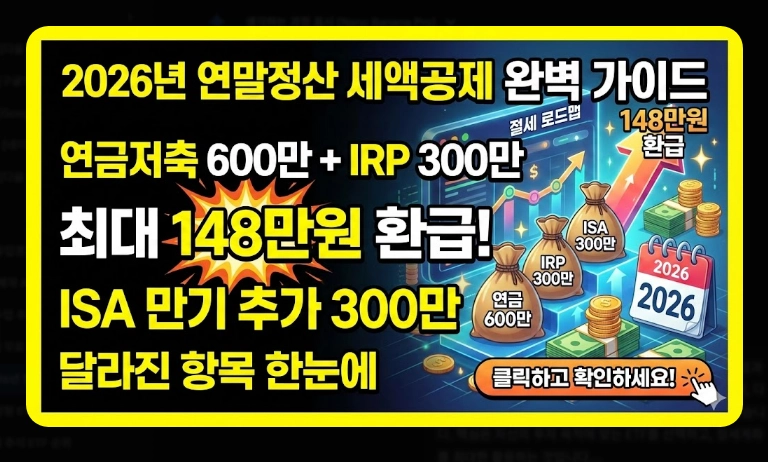 2026년 연말정산 세액공제 [달라진 혜택] 연금저축 및 IRP 최대 활용 5단계 전략