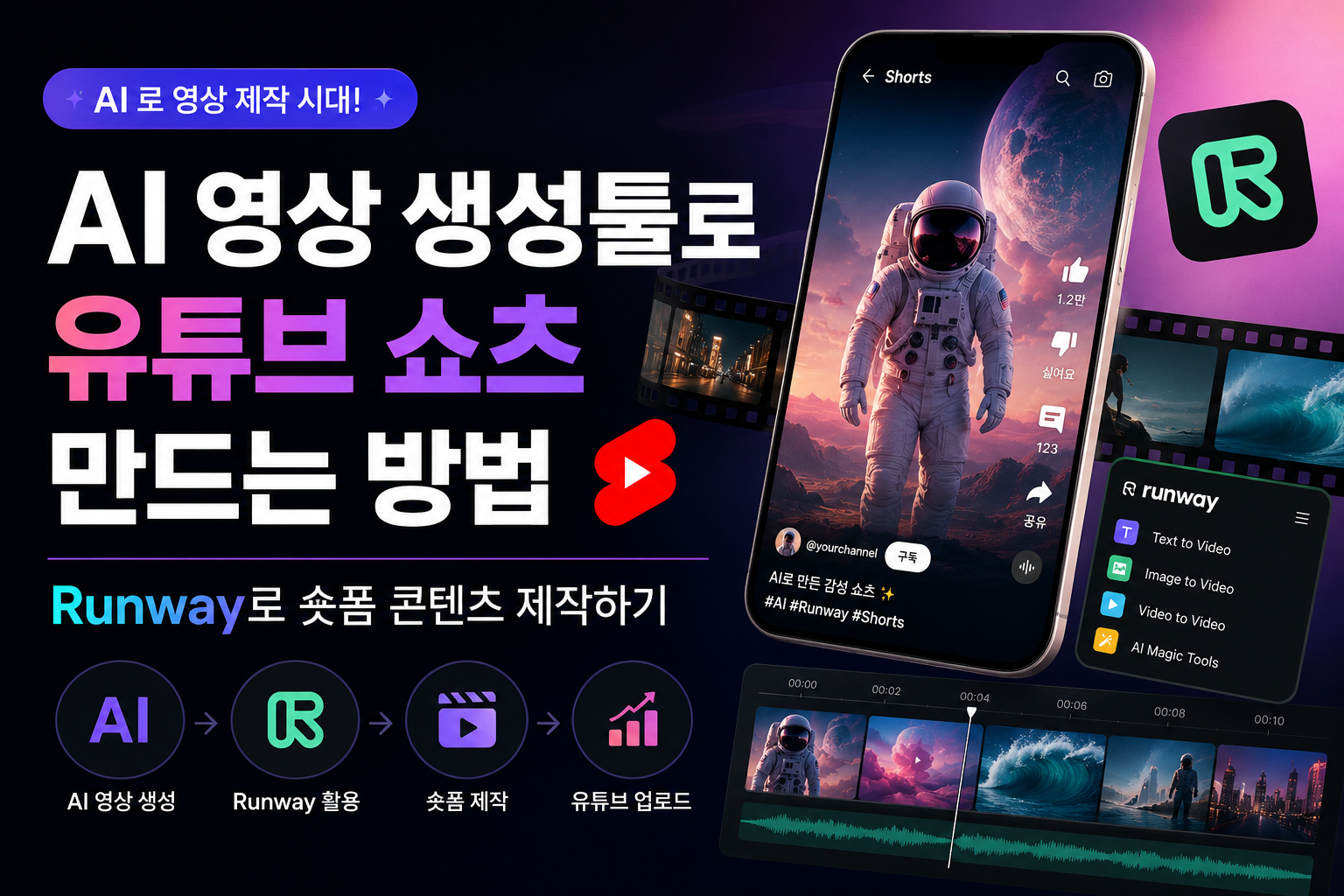 AI 영상 생성툴로 유튜브 쇼츠 만드는 방법｜Runway로 숏폼 콘텐츠 제작하기
