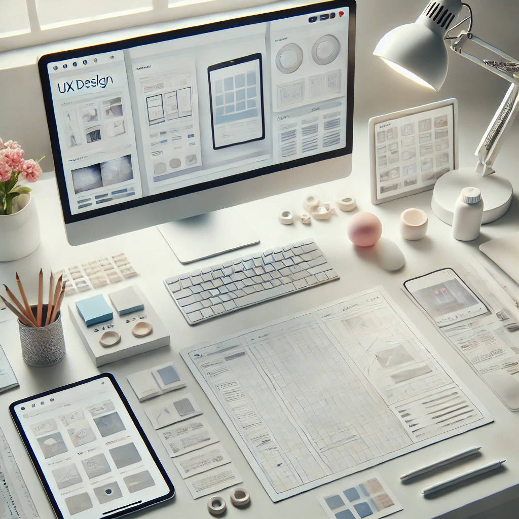 UI/UX 디자인 작업 공간과 와이어프레임 및 프로토타입 제작