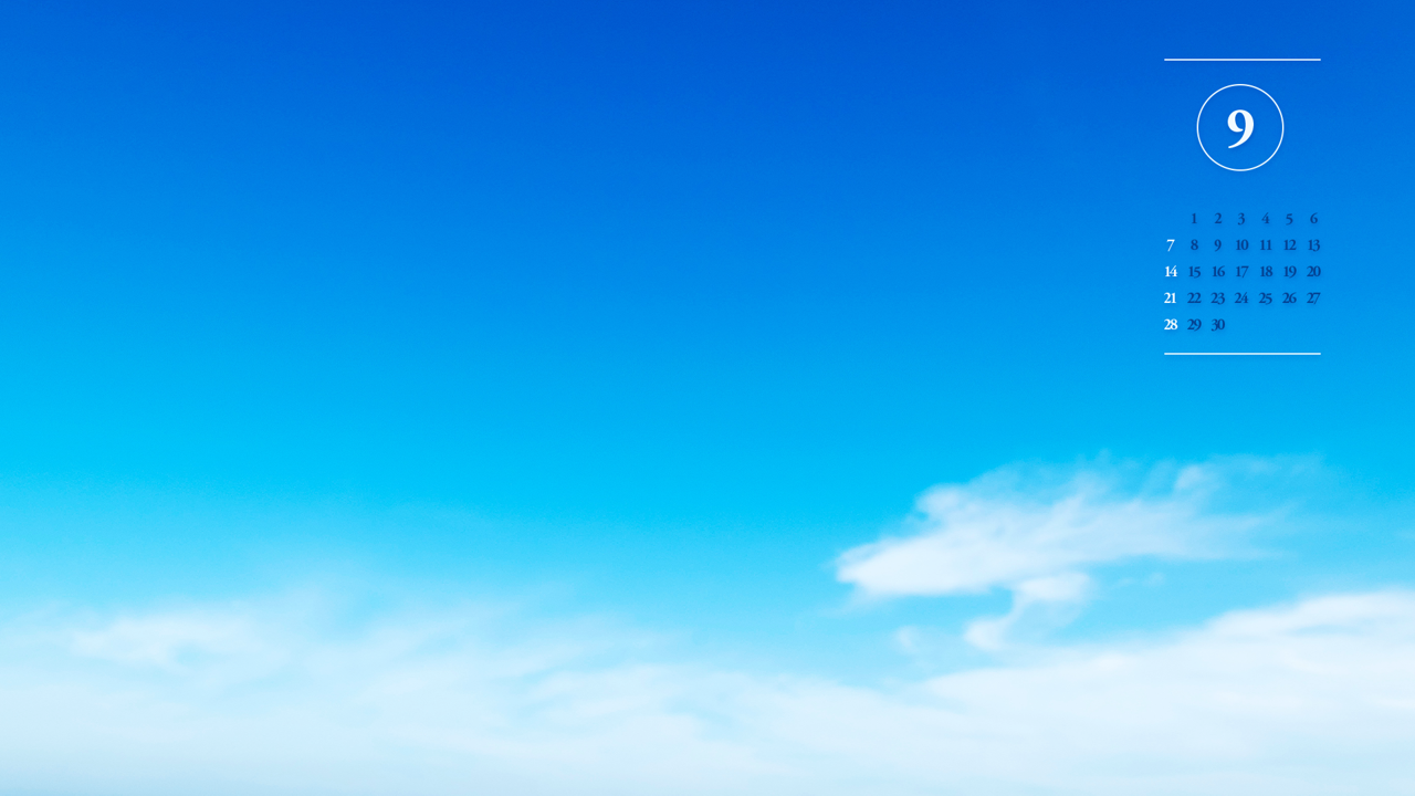 01 파란 하늘 A - 2025년9월 노트북배경화면