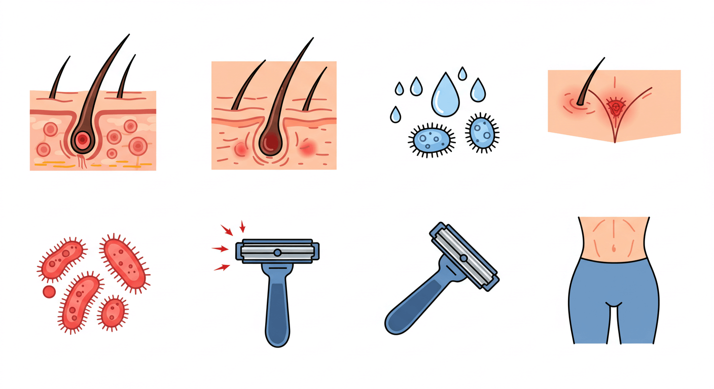 &quot;모낭염: 땀과 피지에 의한 염증성 질환&quot;에 대한 이미지입니다.