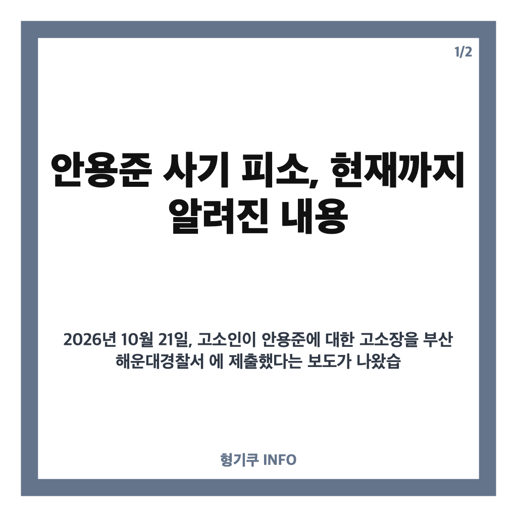 안용준 사기 피소, 투자금 논란과 고소인 측 피해 주장 정리 카드뉴스 1