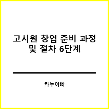 고시원 창업 준비 과정 및 절차 6단계