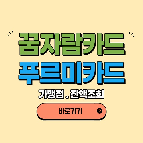 꿈자람카드 푸르미카드 잔액조회 가맹점 총정리